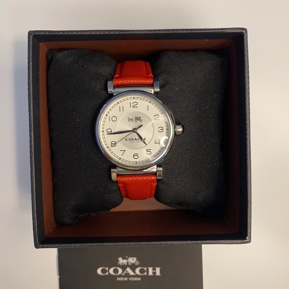 NEW 🔴 COACH 🔴 Red Madison Watch